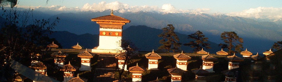 Stupas seen on the highway